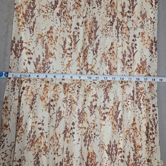 Drew Women XS Maxi Dress Floral Leaves Keyhole Tiered Flowy Vacation Boho Hippie - Picture 10 of 13